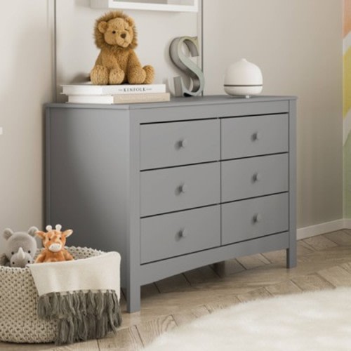 Graco Noah 6-Drawer Double Dresser - Pebble Gray