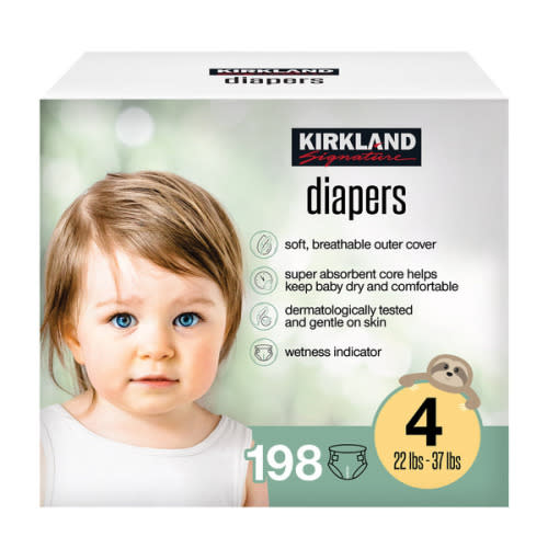 Kirkland Signature Diaper Size 4, 222-count | Costco
