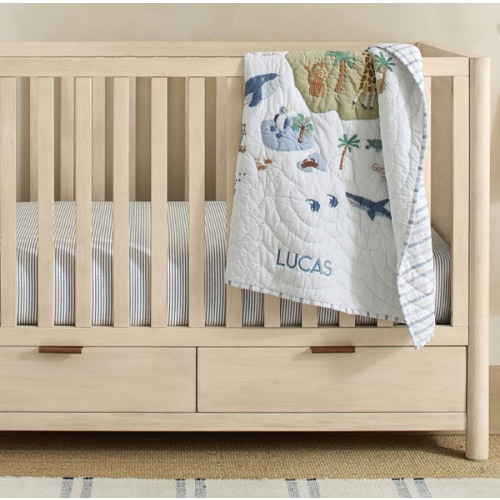Layton Map Baby Quilt | Pottery Barn Kids
