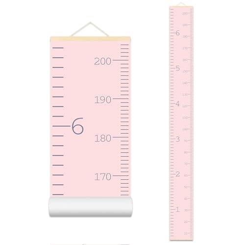 Height Chart for Kids Minimalist Pink Nordic Growth Chart for Wall, Kids Measuring Chart Height Tracker for Wall Playroom Decor Nursery Room Essentials 79 x 7.9 in