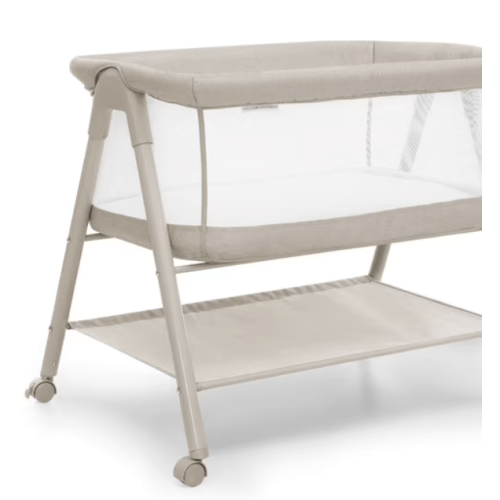 Delta Children Haven AirFlow Bassinet with Breathable Mesh and Wheels, Tan