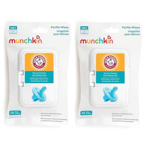 Munchkin® Arm & Hammer Pacifier Wipes - Safely Cleans Baby and Toddler Essentials, 2 Pack, 72 Wipes - 36 Count (Pack of 2)