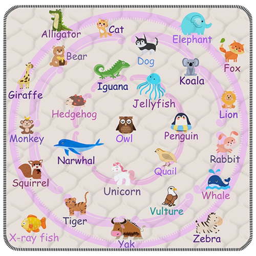 FUGWU Baby Play Mat for Floor, Fits 47x47 Playpen, Non-Slip & Soft Crawling Mat for Infants (Pink Animal)