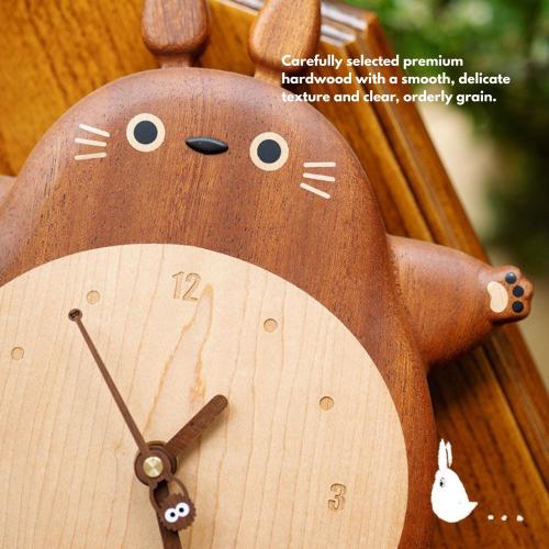 Totoro Wooden Wall Clock: Kawaii Nursery Decor, Home Gift