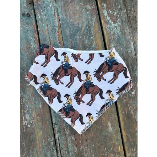 Bronc riding baby drool bandanna