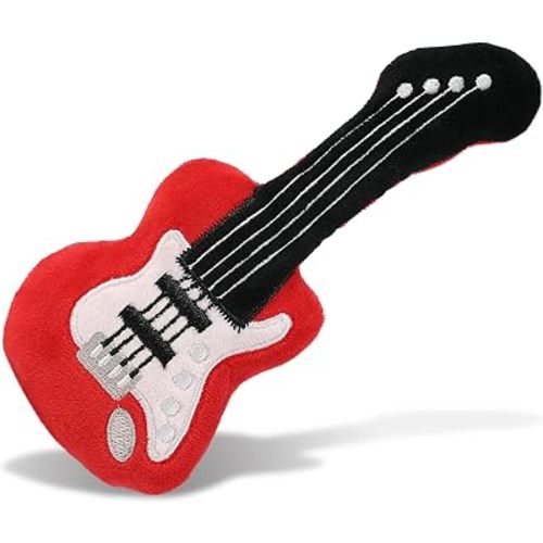 DolliBu Electric Guitar Stuffed Plush - Cute Super Soft Musical Instrument for Kids and Babies, Boy and Girls Guitar Toy - 6 Inch