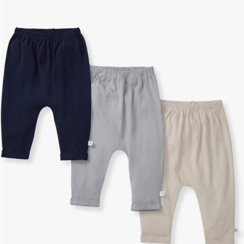 Burt's Bees Baby Unisex Knit Jogger Pants, 3-Pack Baby Sweatpants, 100% Organic Cotton Infant Bottoms