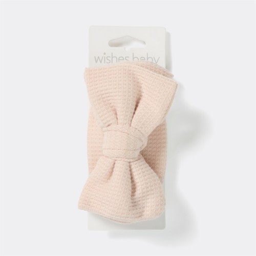 Wishes Baby Waffle Knit Bow Headband - Cream