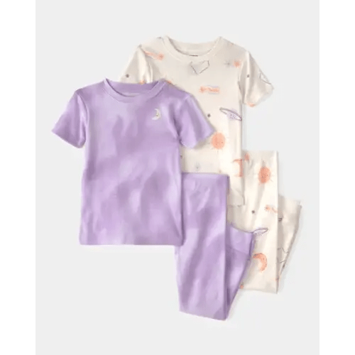 Toddler Girl Space Constellation Tie-Dye 100% Cotton Snug Fit 4-Piece Pajama Set - Purple | Carter's