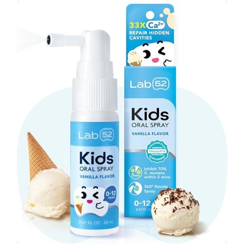LAB52 Kids Oral Spray, Toothpaste Helper Fluoride Free, Xylitol Vanilla