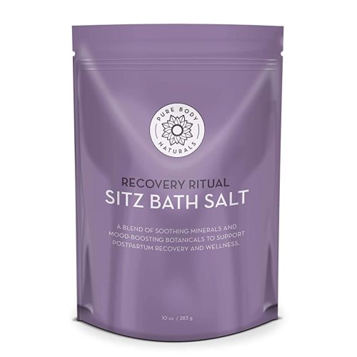 Pure Body Naturals Sitz Bath Salt – Postpartum Care and Hemorrhoid Treatment – Natural Soak for Self Care and Hemmoroid Treatment - Post Partum Essentials, 10 Oz
