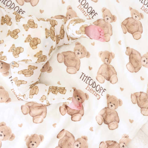 Beary Sweet Personalized Toddler Blanket | Caden Lane