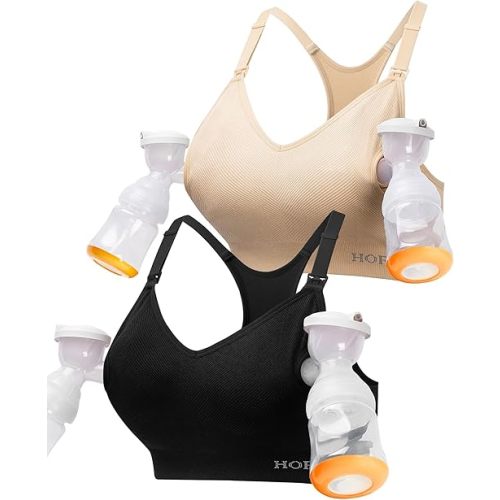 HOFISH Pumping Bra Hands Free Support Nursing & Pumping Bra in One Ultra-Soft Breast Pump Bra All Day Wear