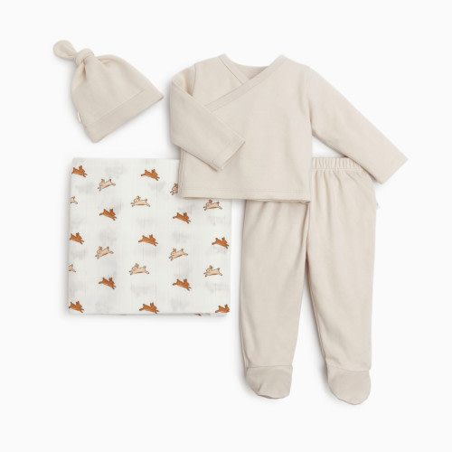 Tiny Kind New Arrivals Organic 4 Piece Gift Set - Bunny Hop, Newborn