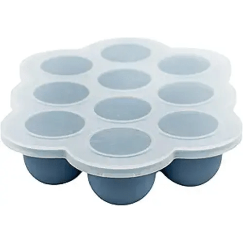 WeeSprout Silicone Baby Food Freezer Tray with Clip-on Lid - Perfect Storage Container for Homemade Baby Food, Vegetable & Fruit Purees, and Breast Milk (Navy, Ten 1.5 Ounce Sections)