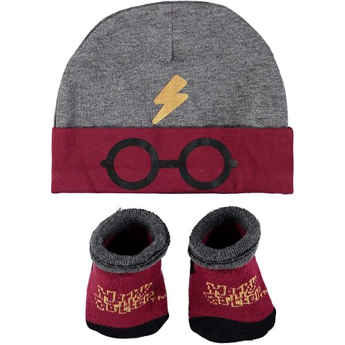 Harry Potter Baby Boys Cap and Bootie Set - Baby Gift Set with Hat and Socks for 0-12 Months