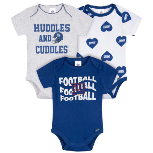 3-Pack Baby Girls New York Giants Short Sleeve Bodysuits