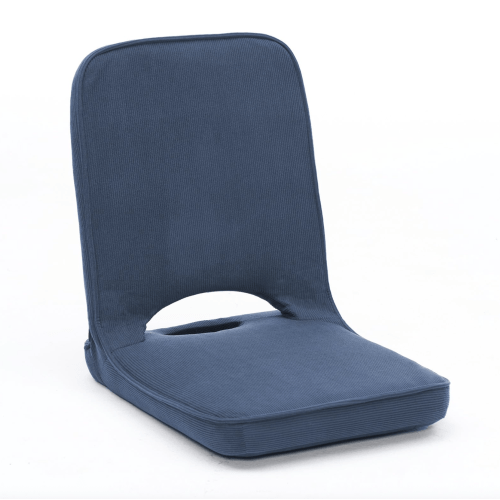 Adjustable Corduroy Floor Chair for Gaming & Meditation - Blue