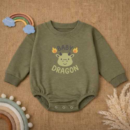 Baby Dragon Baby Romper, Cute Dragon Infant Bodysuit, Fantasy Baby Outfit, Newborn Romper For Boys Girls, Baby Shower Gift