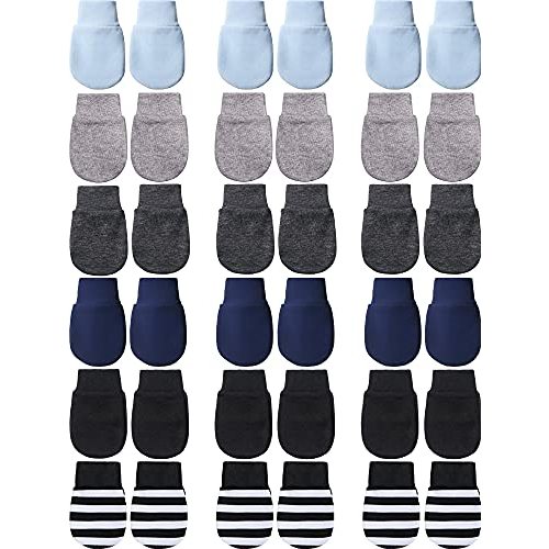 18 Pairs of Newborn Baby Mittens Infant Toddler Gloves No Scratch Mittens Cotton Gloves for 0-6 Months Baby Boys Girls