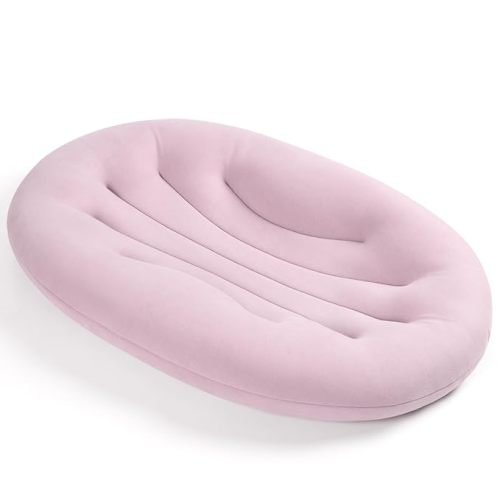 Baby Lounger for Newborn: Portable & Lightweight Pillow for Tummy Time Playtime & Diaper Changes - Skin-Friendly & Breathable for 0-12 Month Supervised Use