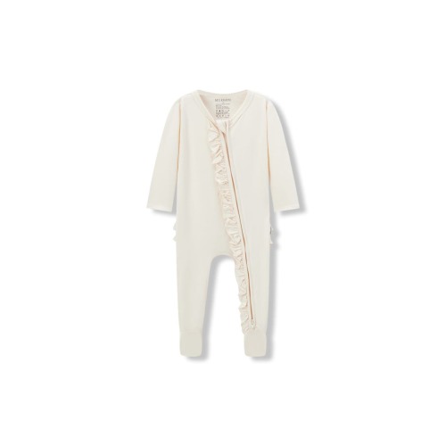 Luxe Solid Ruffle Footed Romper, 0-3M