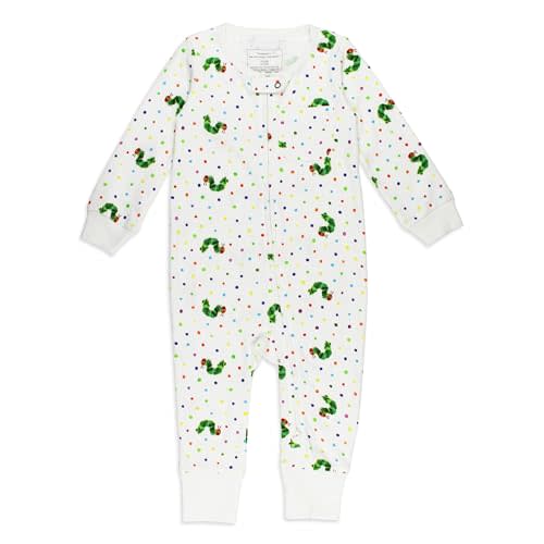 L'ovedbaby Organic Cotton 2-Way Zipper Footless Romper – GOTS Certified Infant Sleeper Play Suit with Eric Carle Artwork