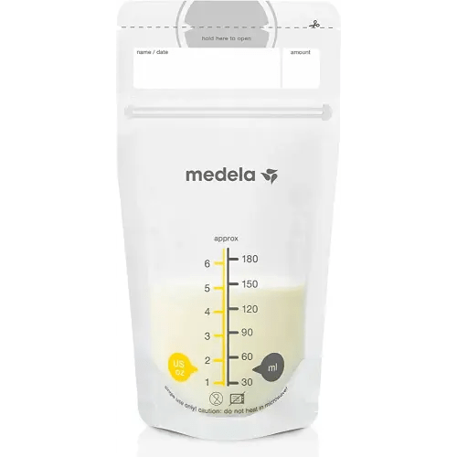 Medela Breastmilk Storage Bags, 200 Count, Ready to Use Breast Milk Storing Bags for Breastfeeding, Self Standing Bag, Space Saving Flat Profile, Hygienically Pre-Sealed, 6 Ounce