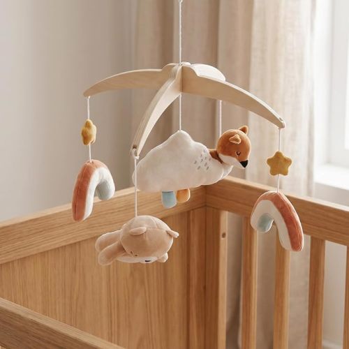 Plush Woodland Animal Baby Mobile for Crib, Neutral Decor