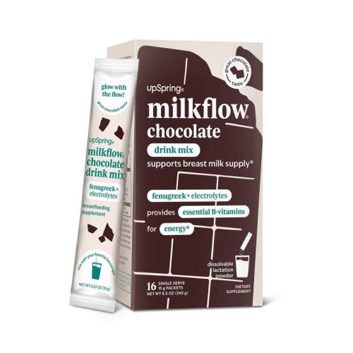 UpSpring Milkflow Drink Mixes Multivitamin Fenugreek Chocolate Energy Powder - 16ct