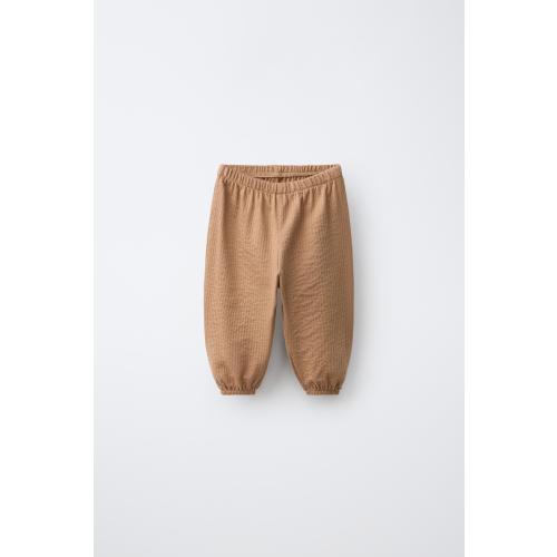 Size: 1-3mo - SOLID TEXTURED TROUSERS - Brown | ZARA United States