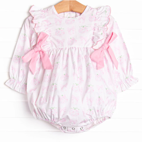 Primrose Pumpkins Side Tie Bubble, Pink – Stitchy Fish