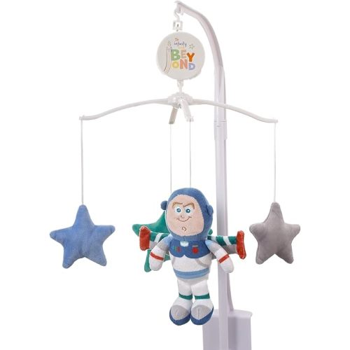 NoJo Disney Toy Story Color Crazy Grey, Blue, Orange and Green Buzz Lightyear and Stars Musical Mobile