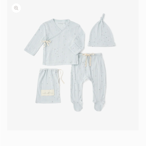Coming Home Set - Blue Celestial Organic Cotton Ribbed Layette Set