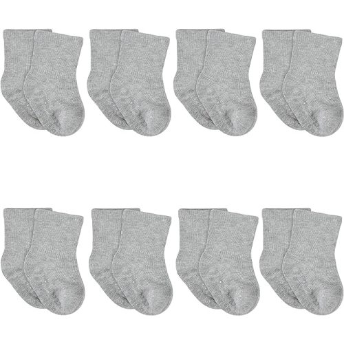 Gerber baby-boys 8-pack Wiggle-proof Jersey Crew Socks