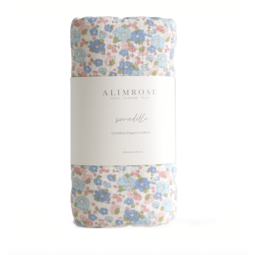 Alimrose, Muslin Swaddle, Liberty Blue