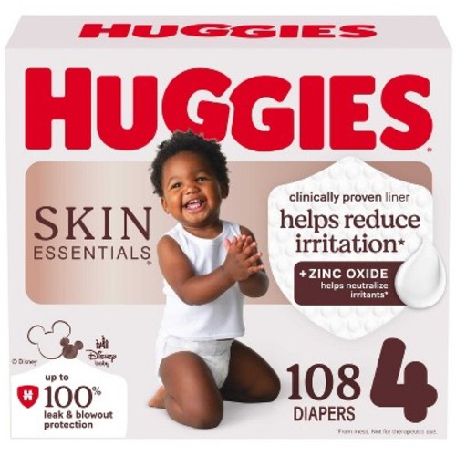 Huggies Skin Essentials Luxury Diapers  - Size 4 - 108ct
