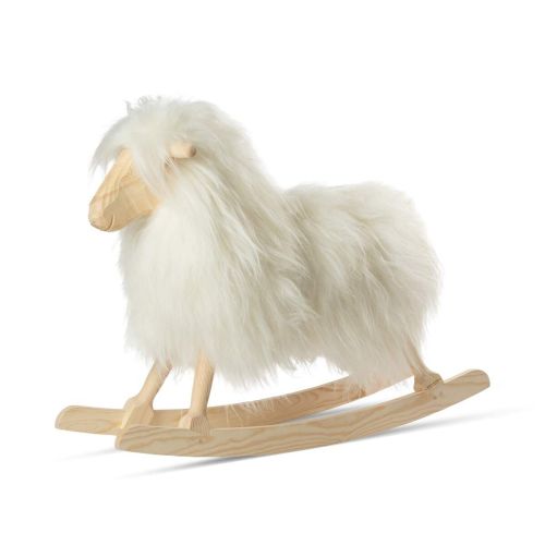 Rocking Sheep | Long Wool | L33xW10xH24 in | Large | White