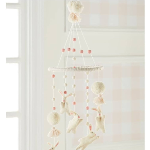 Mud Pie Nursery Crib Bunny Mobile, White