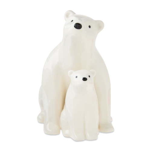 Ceramic Polar Bear Christmas Tabletop Decoration, White, 6.06", by Holiday Time