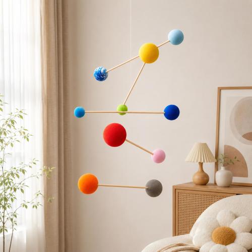 Mondrian Baby Mobile, Colorful Geometric Balance Ball Crib Mobile, Modern Nursery Decor, Housewarming Gift for Art Lovers, Matisse Inspired
