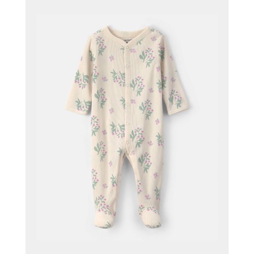 Baby Girl Floral Snug Fit Sleep & Play Pajamas - Cream | Carter's