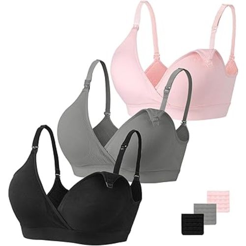 Vinfact Nursing Bras for Breastfeeding Maternity Bra Wireless Pregnancy Sleeping Bralette S-XXL with Extra Bra Extenders