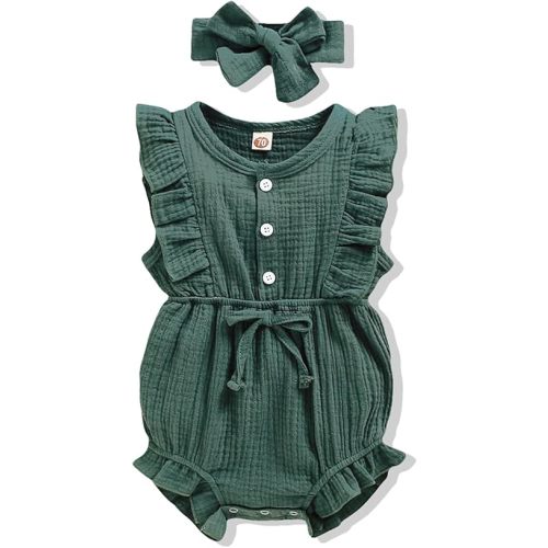 Renotemy Newborn Infant Baby Girl Clothes Rompers Summer Jumpsuits Short Sleeve Romper Infant Baby Clothes Girl