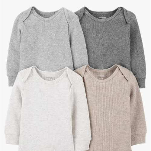 Simple Joys by Carter's Baby 4-pack Soft Thermal Long Sleeve Bodysuits