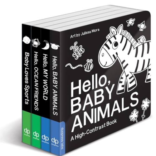 High Contrast Baby Book Set: 4 Board Books for Newborns