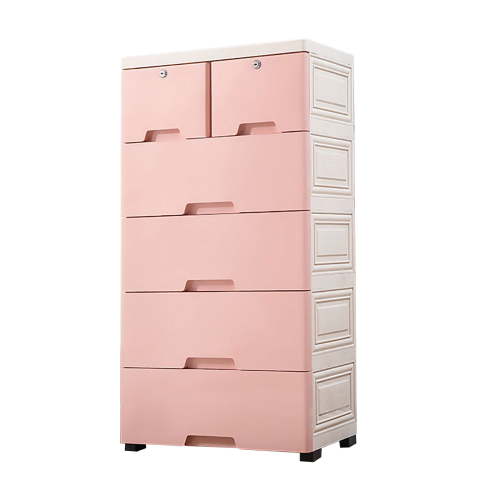UPPYL Plastic Drawer 6-layer Closet Storage Baby Clothes Organizer Plastic Dresser with Drawers Pink Dresser Clothes Drawer Small Kids Dressers for Bedroom Clothes Playroom Furniture Toys Pink