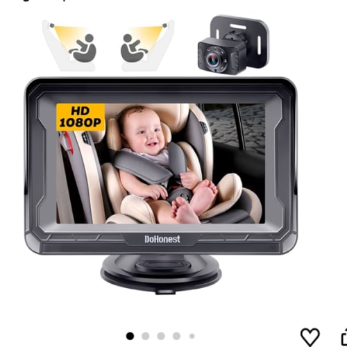 DoHonest Baby Car Camera HD 1080P - Rear-Facing Car Baby Monitor with Night Vision, Adjustable View Angle, Easy Setup, Anti-Glare Display, Safety for Kids & Infants