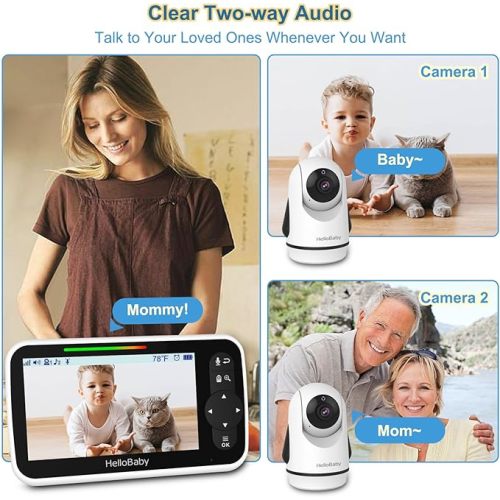 HelloBaby HB6351-2 Video Baby Monitor with two cameras