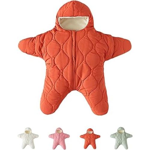 Generic Baby Starfish Onesie, Newborn Winter Jumpsuit, Unisex Sleeping Bag, Thick Cotton Down